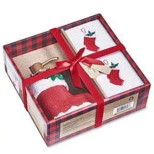 MISTLETOE FARMS Stocking 3-Pc Towel Set